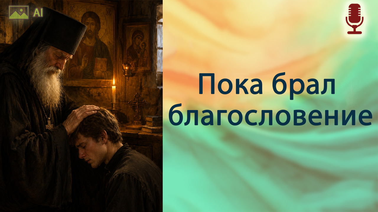 Пока брал благословение